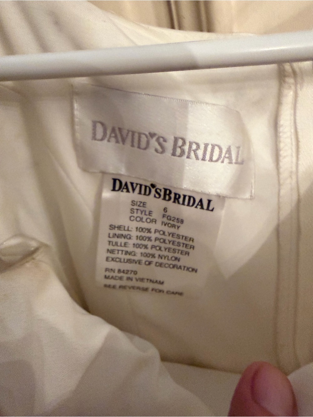 David's Bridal White Girls' Beaded Tulle Party Dress - Picture 3 of 3